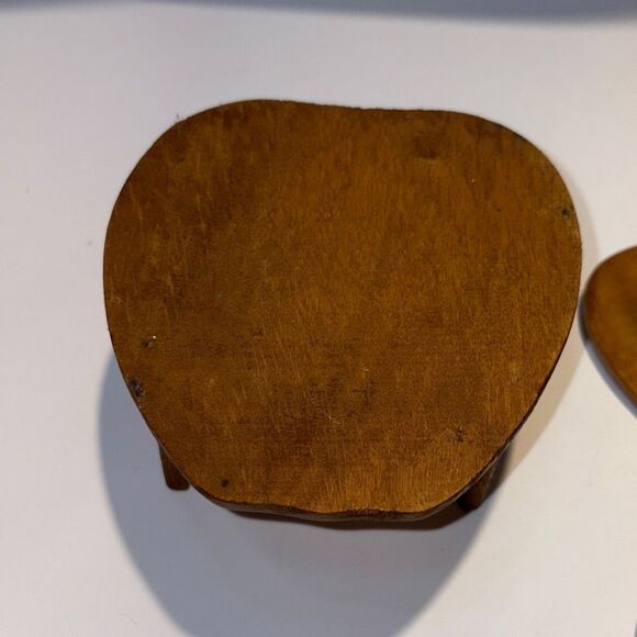 Vintage Wooden Coaster Set with Holder - Picture 9 of 9